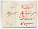 1820 - LETTRE PRE IMPRIMEE Avec MARQUE PORT PAYE ROUGE LE HAVRE (SEINE MARITIME) Pour L'ESPAGNE Avec TAXE ESPAGNOLE - 1801-1848: Voorlopers XIX