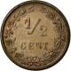 Monnaie, Pays-Bas, Wilhelmina I, 1/2 Cent, 1891, SUP, Bronze, KM:109.2 - 0.5 Centavos