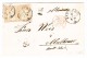 Heimat AG Aarburg 11.6.1863 Einkreisst. Mit Waagr. Paar 20Rp. Strubel Brief (ohnen Inhalt) Nach Mulhouse - Lettres & Documents