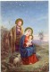 JOYEUX NOËL - A La Belle étoile Vierge Marie Sur Un Rocher Tient L'enfant Jésus, Joseph Un Mouton - Non écrite - 2 Scans - Autres & Non Classés