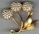 Broche  Brillants  Fleur  Métal   3.2 Cm - Broschen