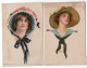 USA GROSS CO TWO ARTIST SIGNED POSTCARDS  STANLAWS PERLE FIDLER LEMUNYAN WOMAN ART DECO Original Ca1920  (W4_1803) - Otros & Sin Clasificación