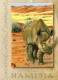 Namibia - 2015 Conservation Rhino Postcard Cancelled - Rhinozerosse