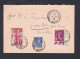 Marcophilie 1939 Strasbourg Vers Goxwiller 3 Timbres Dont Semeuse Bandelette Date Aide Aux Francais Rapatries D'Espagne - 1921-1960: Période Moderne