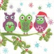 OWL * BIRD * ANIMAL * CHRISTMAS * XMAS * SANTA CLAUS * NAPKIN * Bagoly 01 - Servilletas De Papel Con Motivos