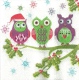 OWL * BIRD * ANIMAL * CHRISTMAS * XMAS * SANTA CLAUS * NAPKIN * Bagoly 01 - Motivservietten (Papier)