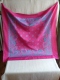 Foulard Souleiado En Coton Soyeux  Motif Fleuri, Rose Parme Bleu Ciel. Voir Les Photos. - Foulards