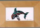 VINTAGE WOOD AND TILE GLENN M. NUTT 'ORCA' BOX/VERY GOOD CONDITION BOX - Art Populaire