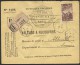 2 Lettre De Valeurs À Recouvrer; 1. Paris Apres Abbeville / Somme Et 2. Bligny Apres Abbeville / Somme , De Obliteration - 1921-1960: Periodo Moderno