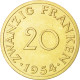 Monnaie, SAARLAND, 20 Franken, 1954, Paris, SUP, Aluminum-Bronze, KM:E3 - Saarland