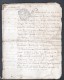 1727, GENERALITE DE BOURGES, UN SOL, 4 DENIERS, 4 FEUILLES, 3 SCANS - Cachets Généralité