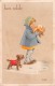 03333 "BUON NATALE" BAMBINA, CANE, STATUINA PRESEPE.  CART.  SPED. 1949 - Altri & Non Classificati