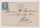 France Mulhouse 1868-04-11 Grenzrayon Brief Nach Basel - 1863-1870 Napoléon III Lauré