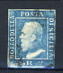 Sicilia 1859 N. 8 Grana 2 Azzurro 3° Tavola Ben Marginato, Usato Cat. &euro; 200 Firmato Biondi - Sicilia