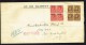 TURKS &amp; CAICOS  1917 Registered OHMS Letter To USA Blocks Of  Local WAR TAX  Overprints  SG 140 X4, 141b X4 - Turks And Caicos