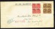 TURKS &amp; CAICOS  1917 Registered OHMS Letter To USA Blocks Of  Local WAR TAX  Overprints  SG 140 X4, 141b X4 - Turks E Caicos