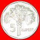 &#9733;PALM TREE: SEYCHELLES &#9733; 5 RUPEES 1982! LOW START &#9733; NO RESERVE! - Seychelles