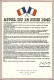 CARTE MAXIMUM - CARTE POSTALE 1er JOUR - APPEL DU 18 JUIN 1940  - TIMBRE AU DOS NON OBLITÉRÉ 0.46 EUROS / 3 .00 FRANCS - Autres & Non Classés