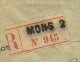 142 Op Brief Aangetekend Met Stempel MONS 2, Met FRANS Aantekenstrookje Met Naamstempel MONS (noodaantekenstrookje) !!!! - 1915-1920 Albert I