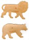 Lot De 2 Decoupis épais Gaufrés De Raphael Tuck & Sons, Ours, Lion (env. 18 X 12 Cm) - Animaux