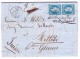 Heimat GL GLARUS 20.9.1863 AK-Stempel Auf Brief Aus Sarralbe Frankreich - 1849-1876: Période Classique