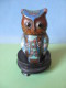 Figurines Grandeur 6 Cm Socle Compris  Faience ? Oiseaux Hiboux Figurine Hibou Chouette Rapace - Oiseaux - Hiboux