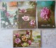 CP Lot 4 X Photo Montage  Fleur Rose Oeillet Avec LITHO DECOR  Barque Cygne VOYAGE 1919 Cachet Et TimbrE ALBERT - Collezioni E Lotti