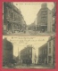 Tamines - La Rue De La Station , Avant Et Après Destructions De 1914 - 2 Cartes Postales ( Voir Verso ) - Sambreville
