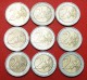 &#9733;9 COMMEMORATIVE COINS: 2 EURO DIFFERENT TYPES! LOW START &#9733; NO RESERVE! - Vrac - Monnaies