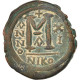 Monnaie, Justin II, Follis, Nicomédie, TTB, Cuivre, Sear:369 - Byzantines