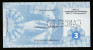 3 EUR SLOVAKIA, Canceled, Beids. Druck, Test Note? Voucher? RRRRR, UNC,  160 X 82 Mm, Serial No., Perforation "CANCELED! - Slovakia