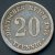 GERMANY 20 PFENNIG 1876 J , UNCLEANED SILVER COIN - 20 Pfennig