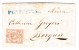 Heimat GR ENGADIN - PONTRESINA Balkenstempel Blau Mit Rayon III Typ 6 Vollrandig Auf Brief 29.7.1853 Nach Bergün - 1843-1852 Timbres Cantonaux Et  Fédéraux