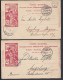 SUISSE - 1900 -  DEUX CARTES ENTIERS POSTAUX DE ZURICH A DESTINATION DE AUGSBURG - ALL - - Postwaardestukken