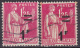 Lot De 2 Timbres-poste Oblitérés Charnière - Surcharge Décalée - 2 Scans - Type Paix - N° 483 (Yvert) - France 1940-41 - Usati