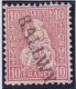 Heimat LU BALLWYL 186+ Langstempel Auf Zu#38 Karmin 10Rp Sitzende Helvetia - Oblitérés