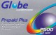 Philippines, 500 &#8369; - Philippine Piso, Prepaid Plus (grey) - Globe Handyphone, 2 Scans. - Filipinas