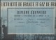 Diplôme D´Honneur /Médaille D´Argent/Promotion 1954/Electricité De France Et Gaz De France/ 1954     DIP104 - Diploma & School Reports