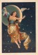 Delcampe - 4 Chromos Quina Laroche  - Femme  - Etoiles Soeurs , Eclipse De Soleil , Eclipse De Lune , Arc En Ciel - - Poulain