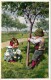 6 Postcards Karl Feiertag Artist Signed &Numbered Spring Easter Eggs Pear Orchard Prunes N°4692-195-4679 - Feiertag, Karl