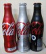 AC - COCA COLA ALUMINUM EMPTY BOTTLES 3 PIECES SET & CROWN CAPS - Bottles