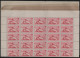 St Pierre Et Miquelon 1938-40 MNH Sc 193 Sheet Of 50 1.25fr Tortue Lighthouse Variety: Log-on-ice On Rows 1 And 6 - Blocs-feuillets