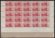 St Pierre Et Miquelon 1938-40 MNH Sc 184 Sheet Of 50 50c Port St. Pierre Variety: Mis-shaped 'S' At 2/5 Creased - Blocs-feuillets