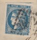 Devant De Lettre N46R2 Bleu Foncé. Cote Timbre Seul 50€ - 1870 Bordeaux Printing