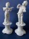 - Lot De 2 Statuettes En Porcelaine. Angelots Musiciens - - Personnages