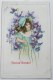 CPA Litho RELIEF Art Nouveau Illustrateur CLAPSADDLE ? NS ENFANT Fille Dans Grandes Fleurs Violett VOYAGE 1906 - Clapsaddle