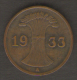 GERMANIA 1 REICHSPFENNIG 1933 - 1 Rentenpfennig & 1 Reichspfennig