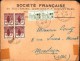 Lettre Orphelins De La Guerre Bloc De 4 + Paire 1928 Société Française De Matériel Agricole Et Industriel Montluçon - Lettres & Documents