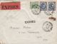 Lettre Double Expres CaD Tunis Pour Lyon 1953 - Cartas & Documentos