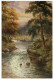 (200 Del) Very Old Postcard - Carte Ancienne - UK - River & Tree Christmas Wishes - Arbres